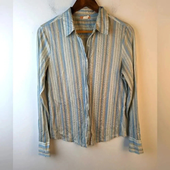 Vintage J. Crew Striped Button Front Shirt / Medium - Picture 1 of 3